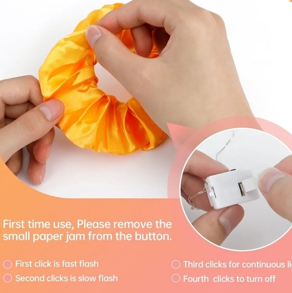 Bundle of 6 Colorful Satin 5" Scrunchies Light Up - Picture 3 of 3